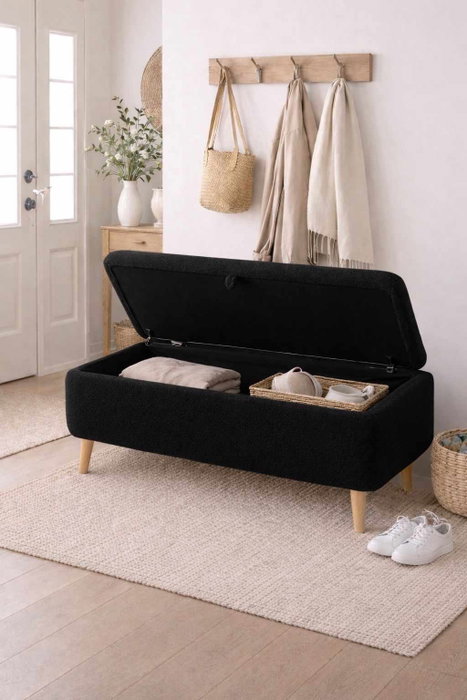 Hanah Home Rena - Banco de almacenamiento negro